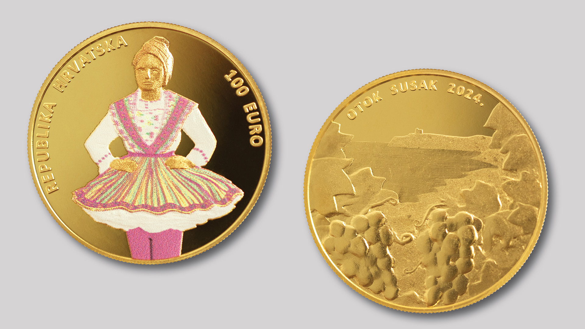 Zlatna numizmatička kovanica i srebrne numizmatičke kovanice 