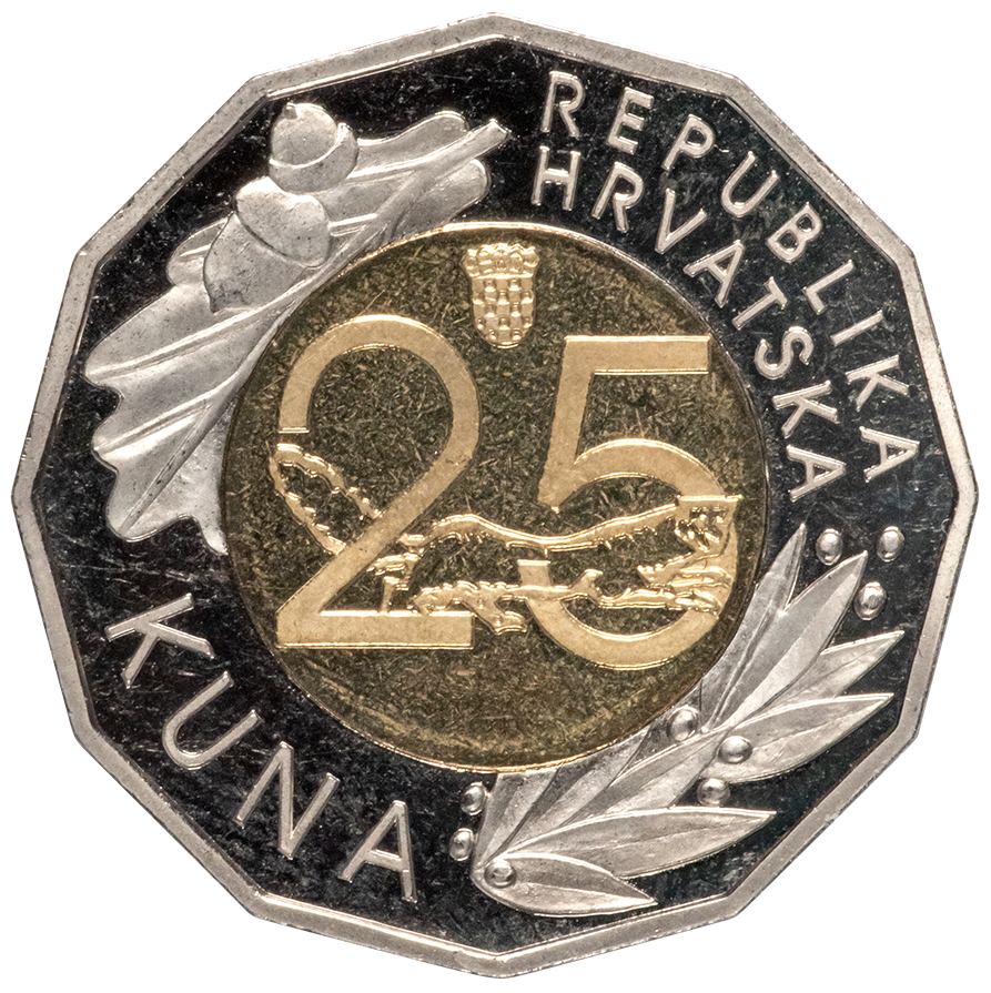 25 kuna – 25th Anniversary of the Introduction of the Kuna as the